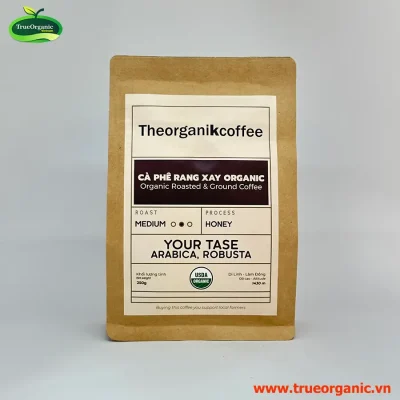 Cà phê rang xay Organic Organic Roasted & Ground Coffee 30% Robusta & 70% Arabica